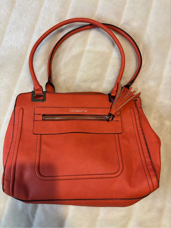 Liz Claiborne Handbags - Liz Claiborne Women's Shoulder Bag in Coral Orange Leather-Style